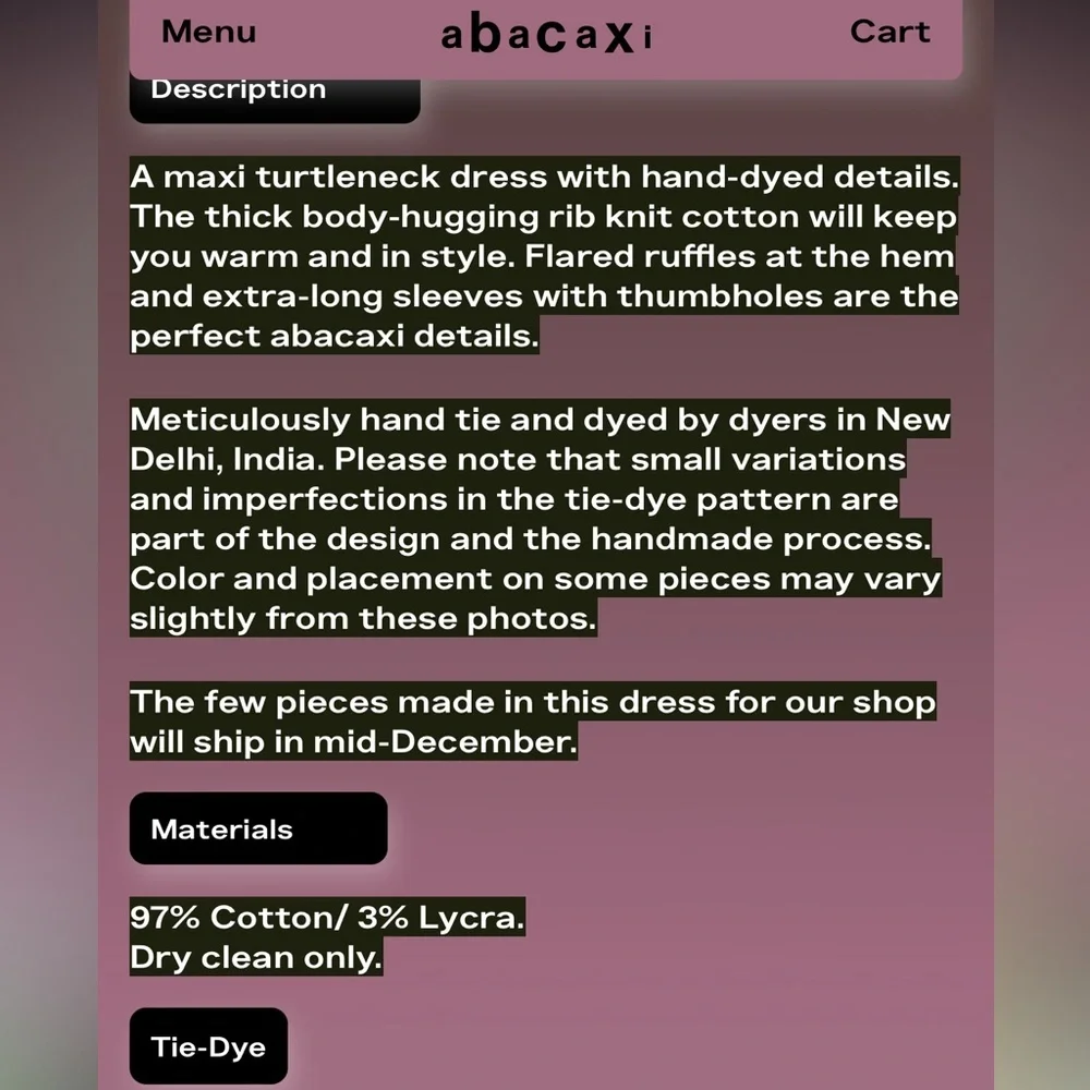 Abacaxi Winter Turtleneck Dress S - Picture 4 of 7